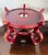 Pair of Large Chinese Red Oxblood Porcelain Urns Jardinieres on Carved Stands For Sale - Image 4 of 8