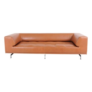 Three-Seater Sofa in Cognac Leather from Erik Jørgensen For Sale