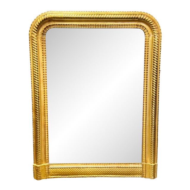 19th C. French Louis Philippe Water Gilded Mirror For Sale