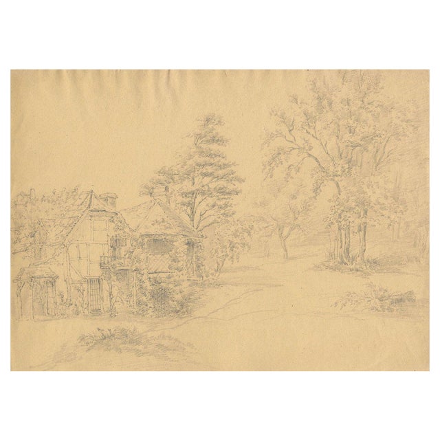 Monro, Timber-Framed Cottage, Possibly Near Bushey, Early 19th Century, Graphite Drawing For Sale