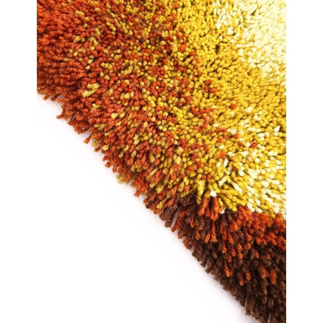 German Handmade Wool Tapestry Wall Rug with Sunset, 1970s For Sale - Image 4 of 5