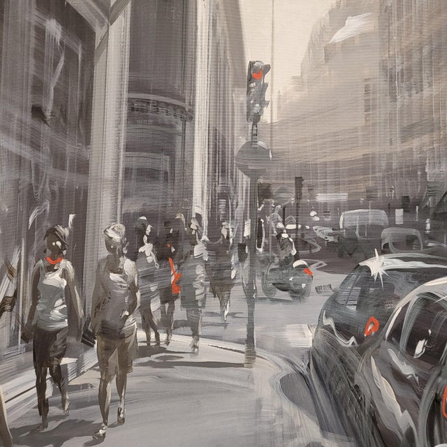 Plastic Paris Kerdalo, Faubourg Saint-Honoré, 2000s, Acrylic on Canvas For Sale - Image 7 of 18