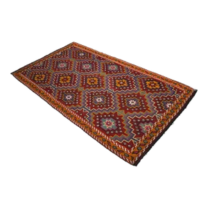1960s Vintage Hand-Woven Braided Rug - 5′9″ × 10′4″