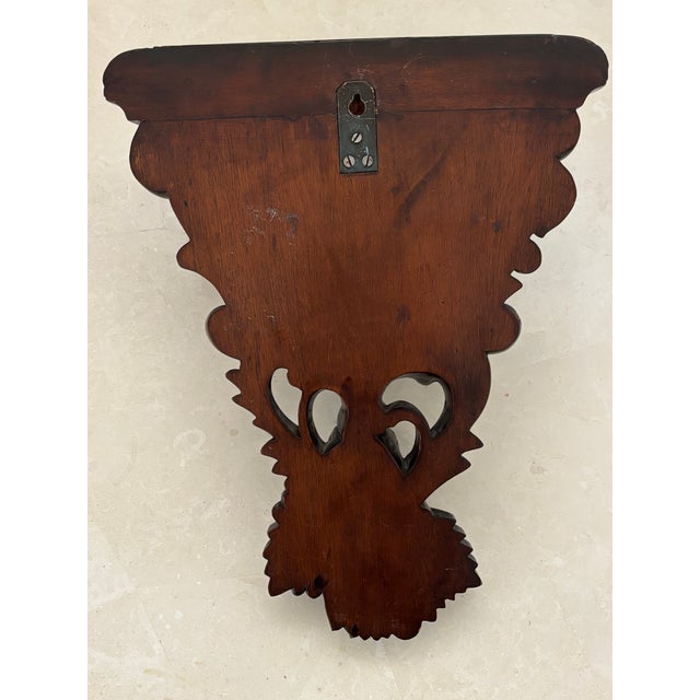 Wood 1970s Carved Wooden Wall Shelf For Sale - Image 7 of 8