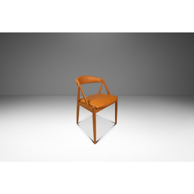 Wood Set of Four (4) Mid-Century Danish Modern Model 31 Dining Chairs in Teak & Leather Attributed to Kai Kristiansen for Schou Andersen, Denmark, C. 1960s For Sale - Image 7 of 18