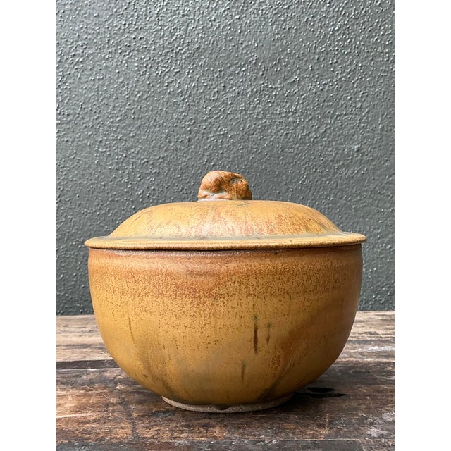 Vintage Original Studio Pottery Lidded Bowl For Sale In West Palm - Image 6 of 12