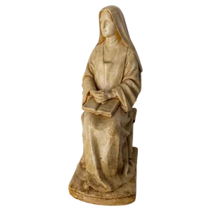 Late 19th Century French Patinated Nun Reading Gospels Figurine