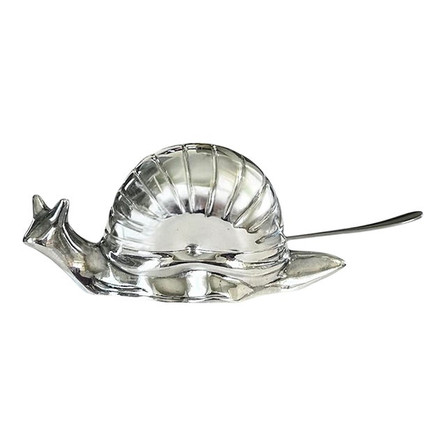 Vintage Silver Plated Snail Caviar or Butter Dish, Circa 1960 For Sale