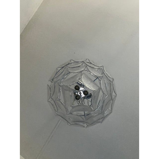 Murano Contemporary Modern Clear "Petals" Murano Style Glass Chandelier For Sale - Image 4 of 12