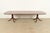 English Ethan Allen Georgian Banded Mahogany Double Pedestal Extension Dining Table, Newly Refinished For Sale - Image 3 of 15