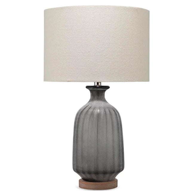 Transitional Lifestyle by JY Grey Frosted Glass Table Lamp For Sale - Image 3 of 5