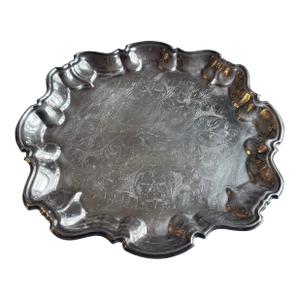 Vintage F B Rogers Silver Plate Footed Tray