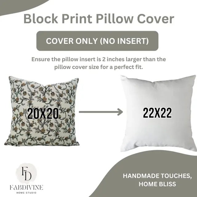 Not Yet Made - Made To Order Fabdivine Handcrafted Block Print Cushion Cover 26x26 Inch Pure Linen- Pushp Varsha For Sale - Image 5 of 5