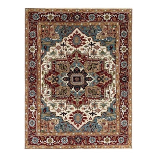 8x10 Versatile Oriental Traditional Ivory Medallion Hand Knotted Wool Carpet Rug For Sale