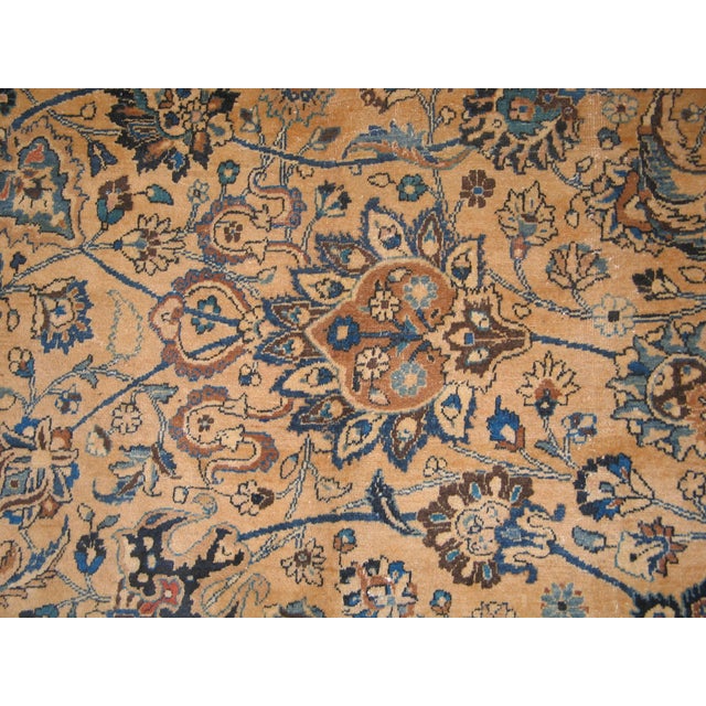 1950s Beige Medallion Shah Abbas Vintage Large Oversized Khorassan Mashad Rug For Sale In New York - Image 6 of 8