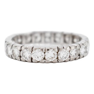 Vintage Eternity Wedding Band All Diamonds 2 Carats H/VS, Size 5.25 For Sale