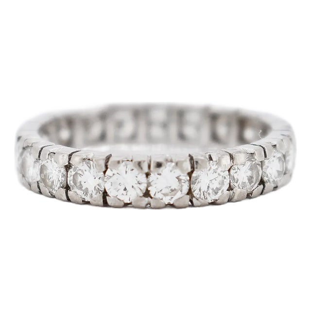 Vintage Eternity Wedding Band All Diamonds 2 Carats H/VS, Size 5.25 For Sale