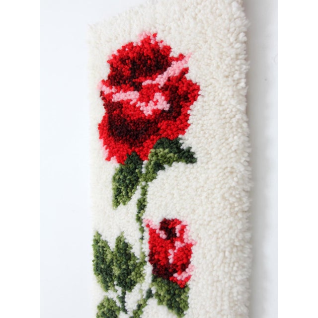 Vintage Shillcraft Latch Hook Rose Wall Hanging For Sale - Image 9 of 14