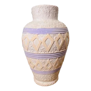 1990s Postmodern Pastel Textured Chalk-Ware Vase