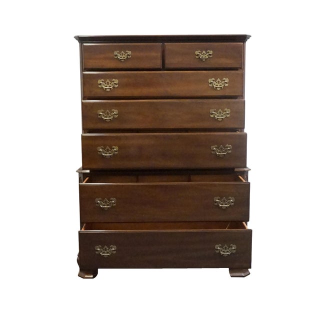 Ethan Allen Ethan Allen Georgian Court Collection Solid Cherry Traditional Style 39" Chest on Chest 11-5225 For Sale - Image 4 of 12