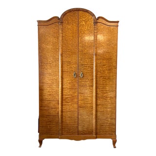 Antique French Burl Wood Wardrobe For Sale