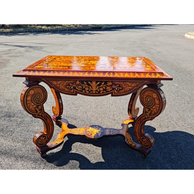French French Style Coffe/Tea Side/Center Table/Desk With Scrolled Legs For Sale - Image 3 of 13