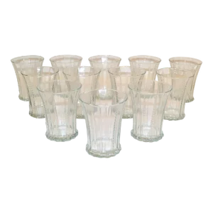 Set 12 Blown Bubble Glass Mid-Century Modern Drinking Glasses Glassware Italy