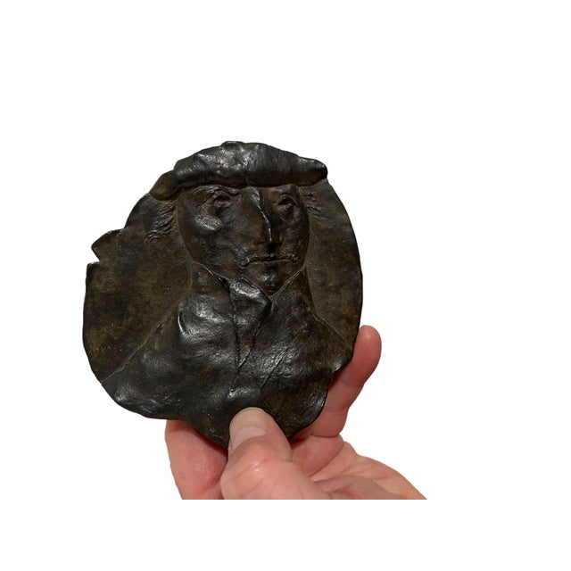 David Aronson, Bronze Plaque Sculpture Judaica Rabbi Figure Portrait American Boston Modernist For Sale - Image 11 of 11
