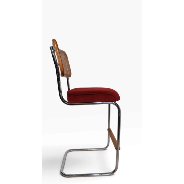 Red Pr. 1970's Breuer Style Bar Stools by Daystrom For Sale - Image 8 of 16