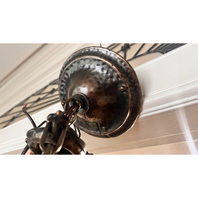Metal Rejuvenation 15” Iron Chandelier For Sale - Image 7 of 8