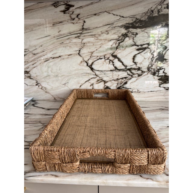 Natural Grass & Bamboo Tray For Sale In Miami - Image 6 of 6