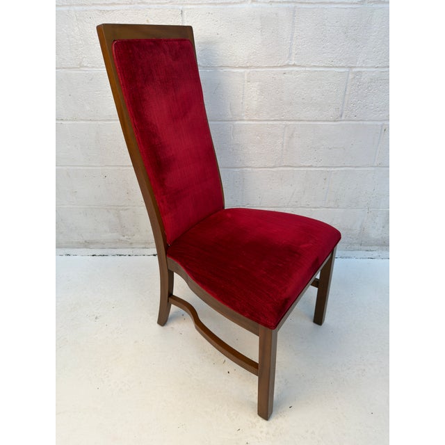 Mid-Century Modern Mid 20th Century Set of Eight Burgundy Mid-Century Dining Chairs by Stanley For Sale - Image 3 of 15