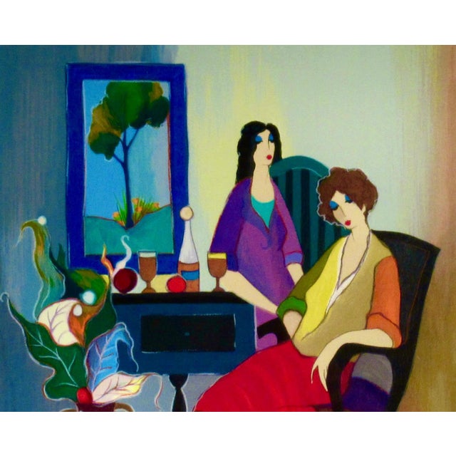 Art Deco Itzchak Tarkay After Dinner Relaxation C. 1980 Reproduction Print For Sale - Image 3 of 5