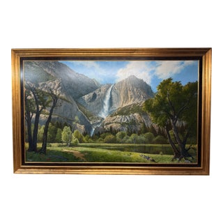 Wendell Brown Yosemite Splendor Oil Painting, Signed For Sale