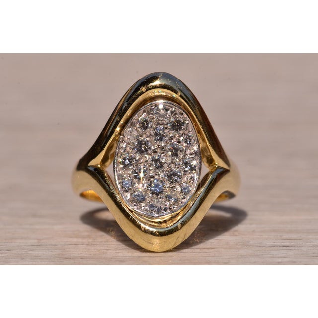 The Tyler Road: Mid Century Modern Two Tone Diamond Ring For Sale - Image 4 of 11