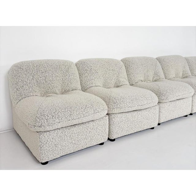 Armchairs in Boucle Fabric, Italy. Set of 6.