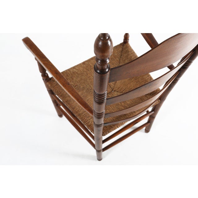 Antique French Wooden Armchair with Cane Seat, 1890s For Sale - Image 10 of 17