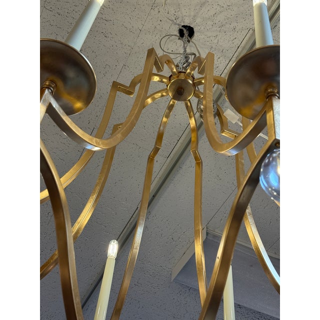 Traditional John-Richard Gold Leaf Swag Chandelier For Sale - Image 3 of 12