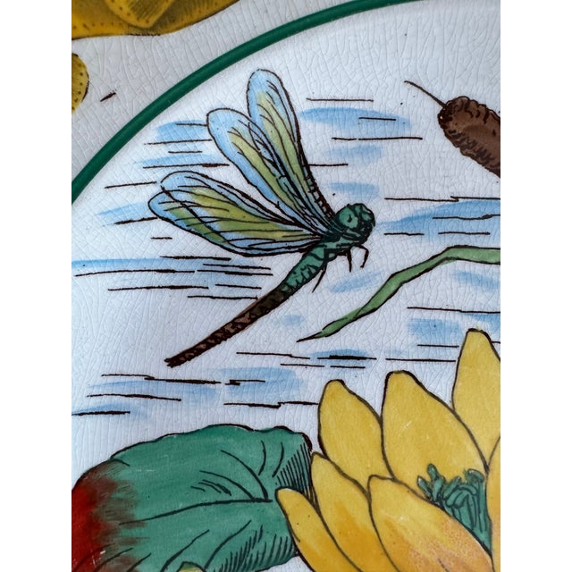 Wedgwood Antique Wedgwood Dragonfly & Water Lily Cabinet Plate, 10” For Sale - Image 4 of 8