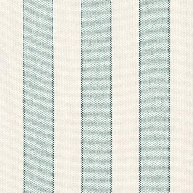 Sample - Schumacher Blumont Stripe Indoor/Outdoor Fabric in Aqua For Sale