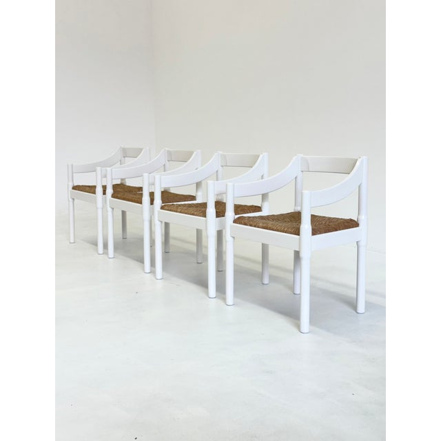 Mid-Century Modern Carimate Stones Chairs attributed to Vico Magistretti in Wit, Set of 4 For Sale - Image 3 of 18