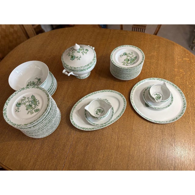 Forest Green Calcutta Service from Limoges, 1960s, Set of 43 For Sale - Image 8 of 17