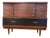 Custom Reimagined Bassett Mid-Century Modern Dresser | Vintage Oak Geometric Credenza | Matte Black Natural Wood Tuxedo Sideboard Buffet For Sale