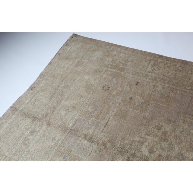 Textile Vintage Turkish Oushak Rug – Faded Floral Medallion in Soft Neutrals - 5' X 8' 7'' For Sale - Image 7 of 12