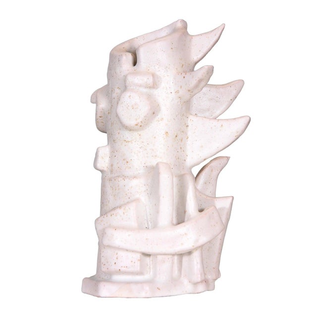 One-of-a-Kind Glazed Ceramic Sculpture vase by Diane Grant. Signed Grant on the underside. Hand-built ceramic, high-...