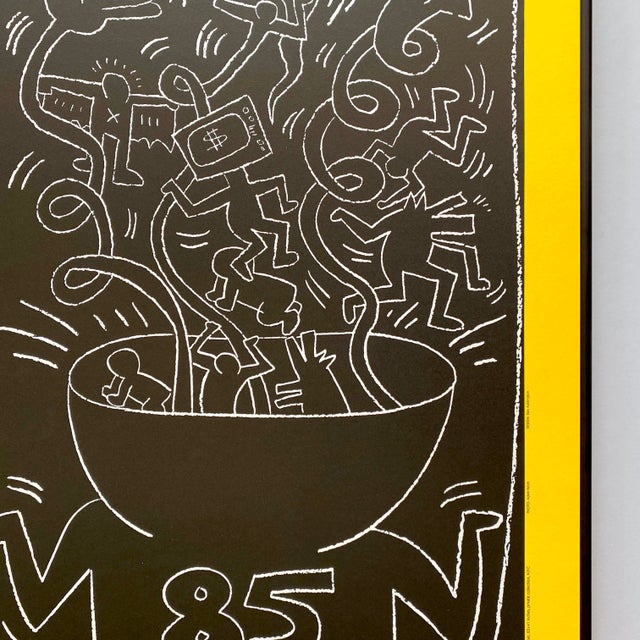 Keith Haring Vintage 1990 Lithograph Print Framed Large Pop Art Exhibition Poster " Untitled " 1985 For Sale - Image 12 of 15