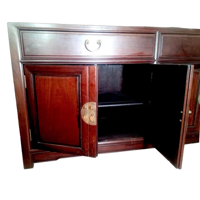 Late 19th Century Ming-Style Ju-Mu Oriental Credenza or Sideboard For Sale - Image 9 of 10