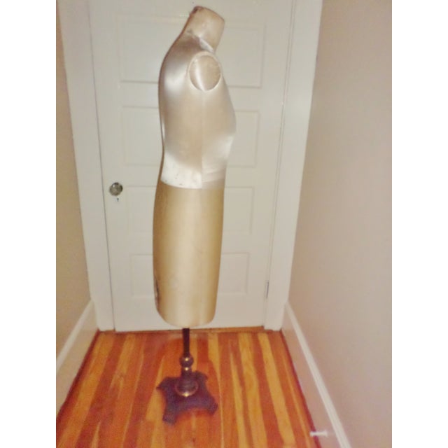 This is a Superb Antique Rare French Mannequin from the Late 1800s with a Long Silk Covered Torso with a Gorgeous Ornate...