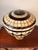 Vintage Tiffany Revival Leaded Stained Glass Table Lamp With Cast Brass Tree-Form Base For Sale - Image 4 of 12
