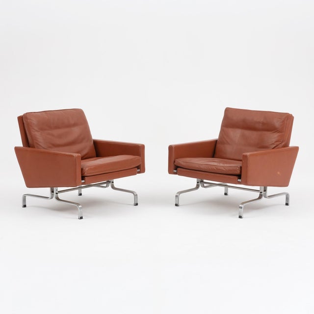 Brown Poul Kjærholm Pk31 Leather Lounge Set for Fritz Hansen, Denmark, 1988 - Set of 4 For Sale - Image 8 of 18